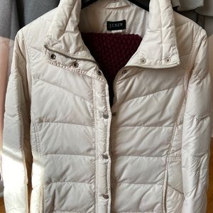 JCrew white puffy jacket